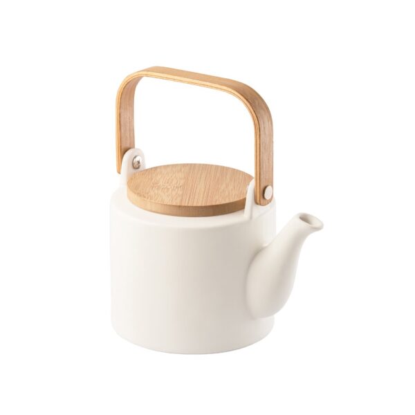 GLOGG. 700 mL ceramic teapot with bamboo lid