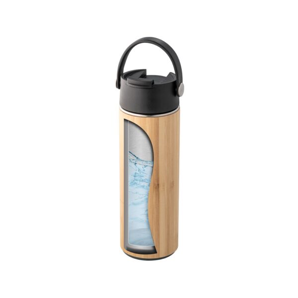 LAVER. Thermos bottle in bamboo, stainless steel and PP 440 mL