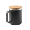 LAUDA. Mug in 90% recycled stainless steel with bamboo lid 420 mL