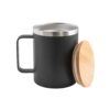 LAUDA. Mug in 90% recycled stainless steel with bamboo lid 420 mL