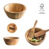 94290_set SAGE. Round acacia wood salad bowl
