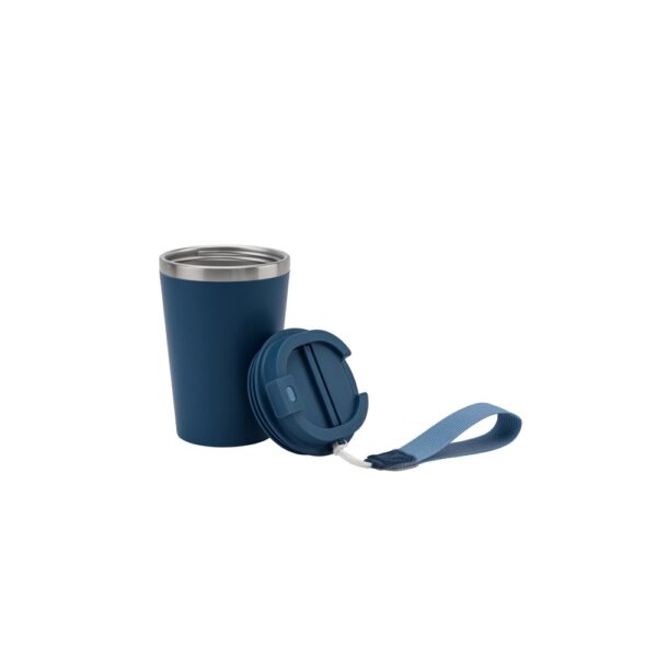 SPITZ. Stainless steel travel mug (90% recycled) with PP outer wall and matte finish 440 mL