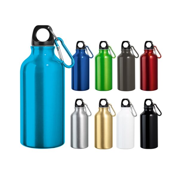 94601_set LANDSCAPE S. Aluminium sports bottle with carabiner 400 mL