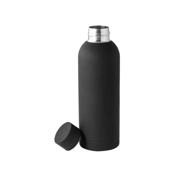 ODIN. Double wall vacuum stainless steel (36% recycled) bottle with rubber coating 550 mL