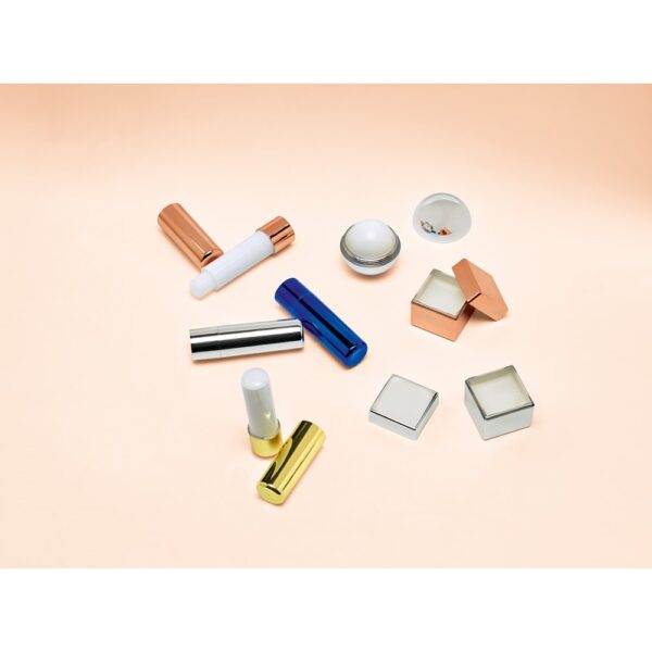 ALBA. Lip balm with ABS round-shaped packaging