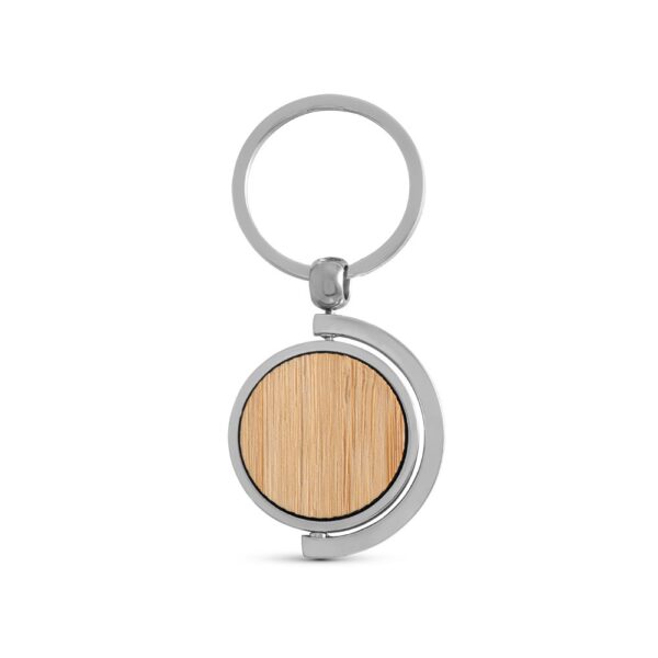 95071_160-a HOMER ROUND. Circular bamboo keyring