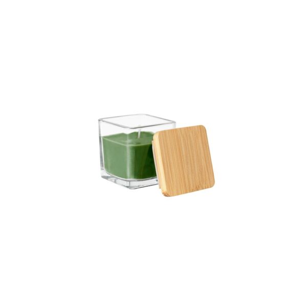 ESSENCE. 50g scented candle in glass cup with bamboo lid