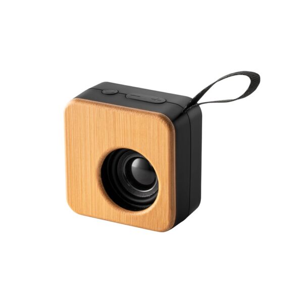 MAYER. Portable 3W speaker with 4h battery life in bamboo and recycled ABS (100% rABS)