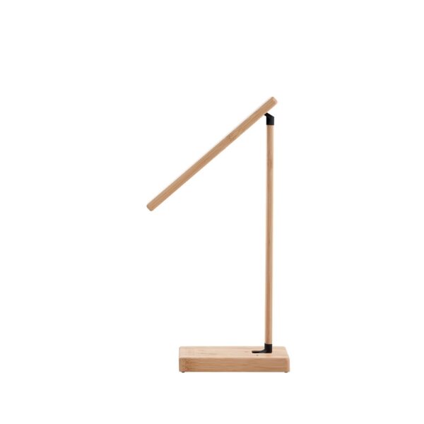 MOREY. Folding desk lamp with 15W superfast wireless charger in bamboo
