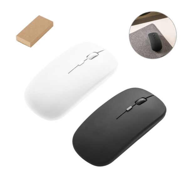 KHAN. Wireless mouse with 500mAh battery in recycled ABS (100% rABS)