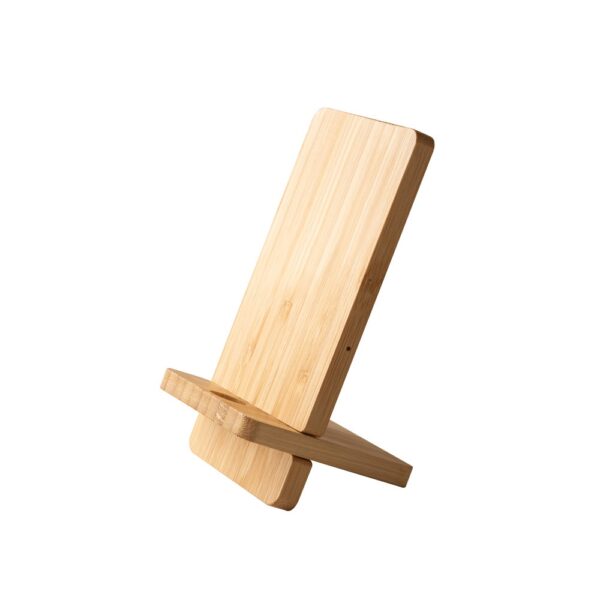 LANGE. Smartphone holder with 15W fast wireless charger in bamboo