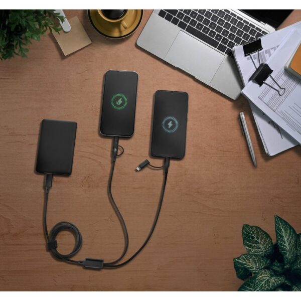 BERTOZZI. Superfast 6-in-1 USB cable made of aluminium and recycled PET