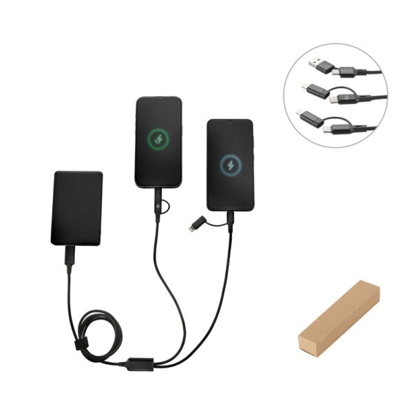 BERTOZZI. Superfast 6-in-1 USB cable made of aluminium and recycled PET