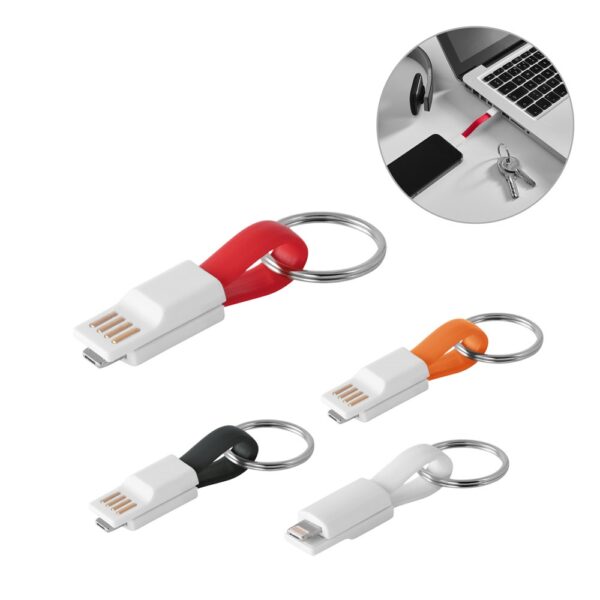RIEMANN. USB cable with 2 in 1 connector in ABS and PVC