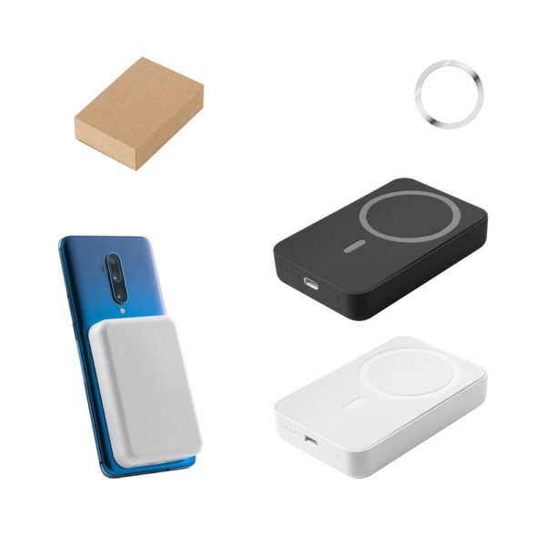 AMPERE 10. 10.000 mAh magnetic power bank with 15W superfast wireless charger in recycled ABS (100% rABS)