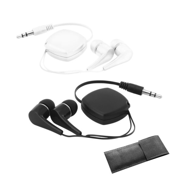 PINEL. Retractable earphones with 0'75 m ABS cable
