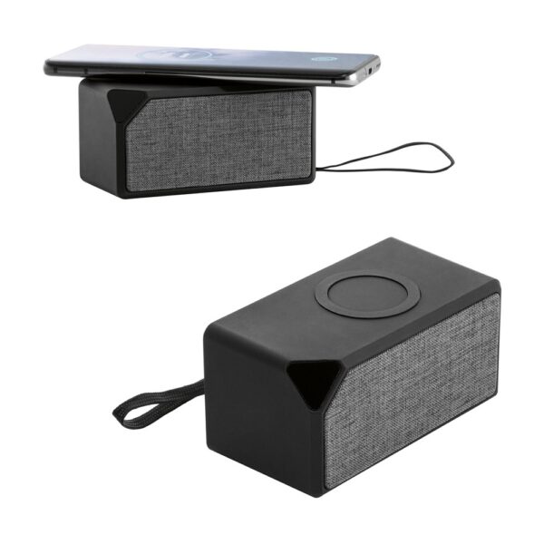 GRUBBS. ABS portable speaker with wireless charging