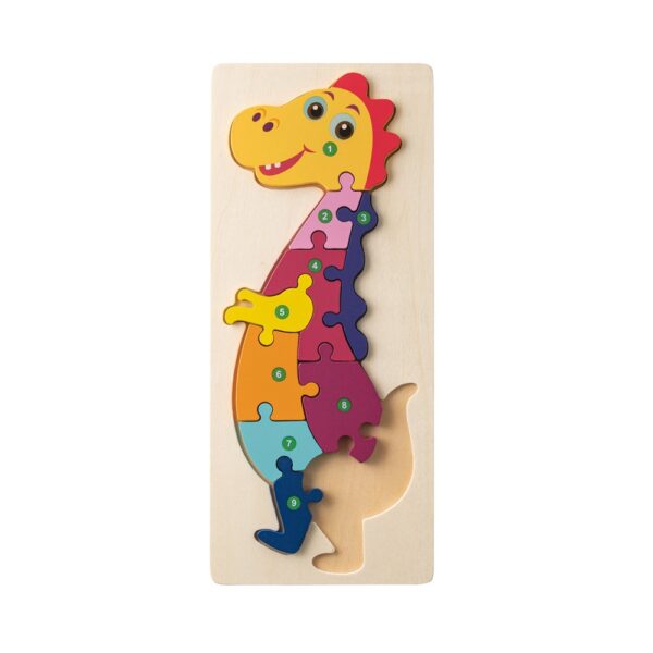 DIPLODOCO. Dinosaur-shaped puzzle in pine plywood