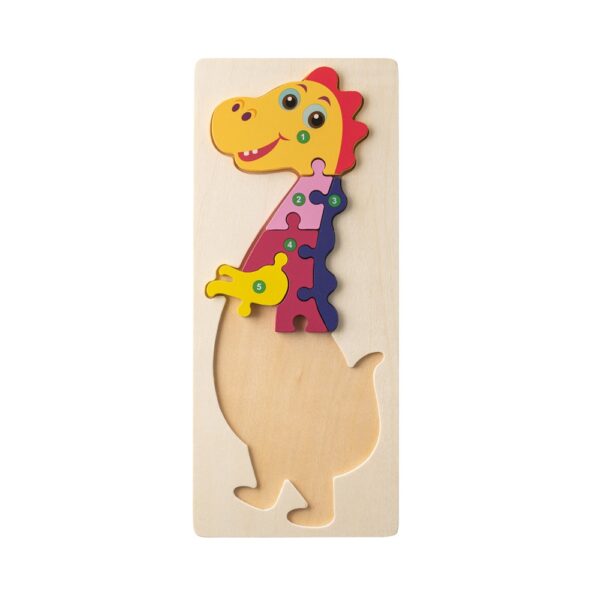 DIPLODOCO. Dinosaur-shaped puzzle in pine plywood