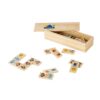 98074_150 DOMIN. Kids wooden domino game. 28 pieces featuring fun animal figures