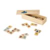 98074_set DOMIN. Kids wooden domino game. 28 pieces featuring fun animal figures