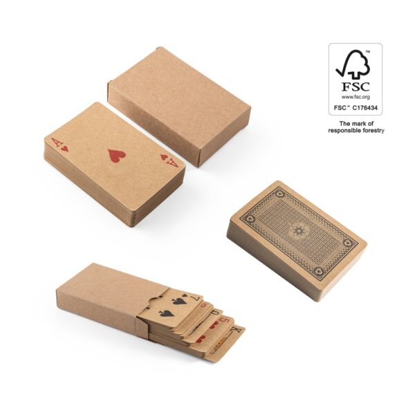 98149_set FISCHER. Deck of 54 classic cards in kraft paper, made from FSC™ certified material and other controlled materials