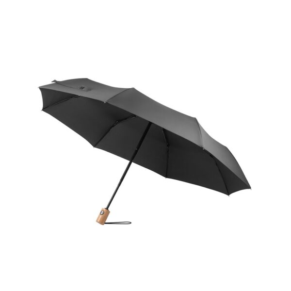 RIVER. Telescopic umbrella in 190T recycled polyester (100% rPET) pongee with automatic opening and closing