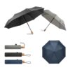 RIVER. Telescopic umbrella in 190T recycled polyester (100% rPET) pongee with automatic opening and closing
