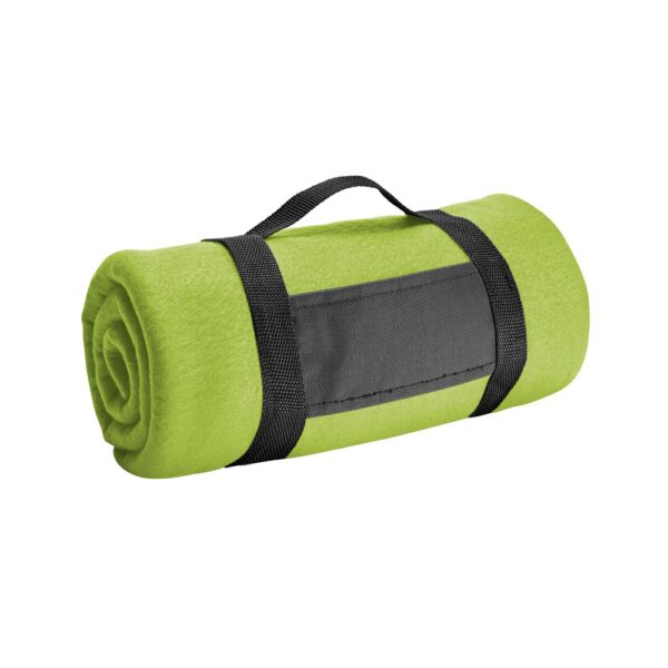 THORPE. Fleece blanket with removable handle (180 g/m²)