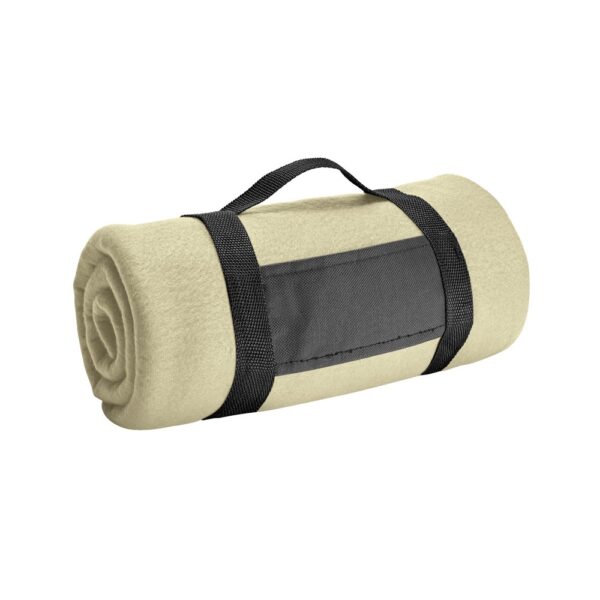 THORPE. Fleece blanket with removable handle (180 g/m²)