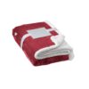 HEIDEN. Reversible fleece blanket (190 g/m²) with satin ribbon and personalised card