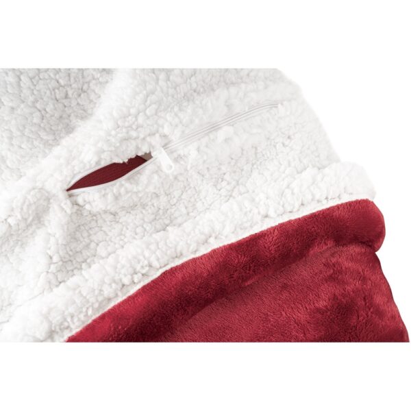 HEIDEN. Reversible fleece blanket (190 g/m²) with satin ribbon and personalised card