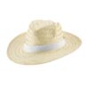 EDWARD POLI. Natural straw hat with polyester ribbon