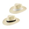 EDWARD POLI. Natural straw hat with polyester ribbon