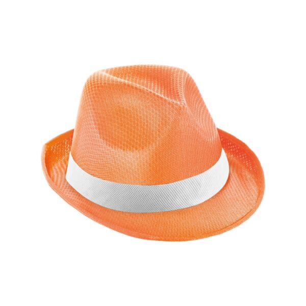 MANOLO POLI. Hat in PP with white polyester ribbon