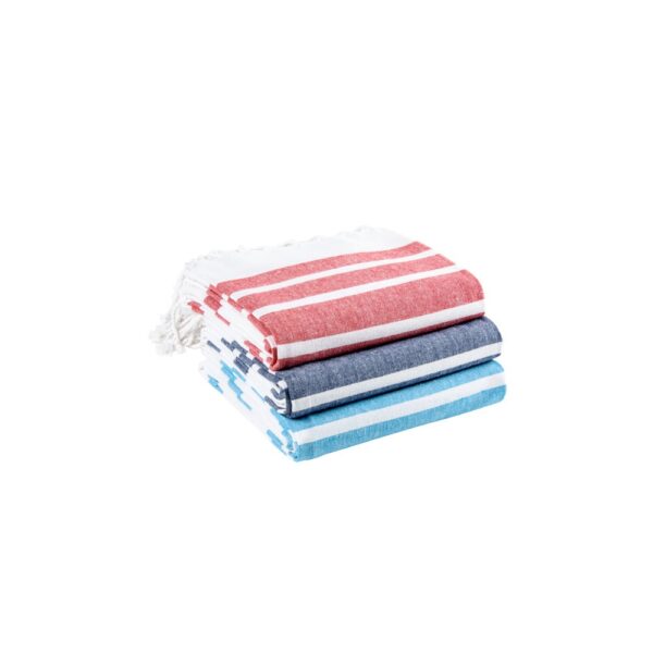 SARDENHA. Beach towel in cotton (70% recycled) and polyester (30% recycled) (180 g/m²)