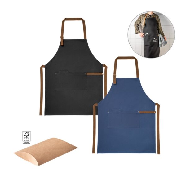 VESPER. 100% cotton canvas apron (300 g/m²) with metal details