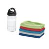 ARTX PLUS. Set with a PP and PET bottle and a polyamide and polyester sports towel