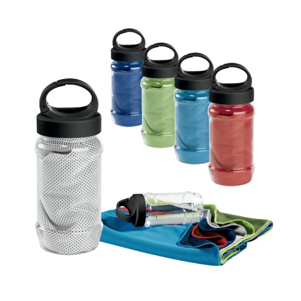ARTX PLUS. Set with a PP and PET bottle and a polyamide and polyester sports towel