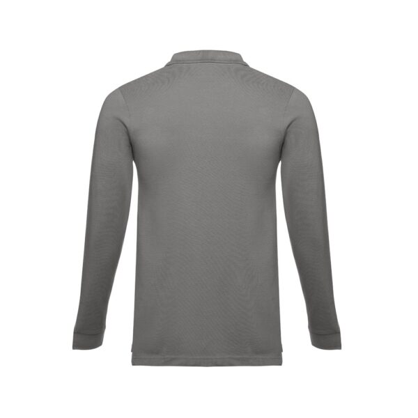 11171_113-b THC BERN II. Men's long-sleeved 100% cotton piqué polo shirt with removable label