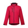11187_105-a THC ZAGREB II. Men's softshell jacket with detachable hood and rounded back hem