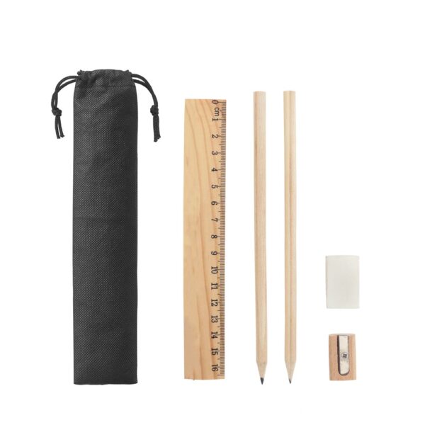 POCKETY. Writing set supplied in a non-woven pouch