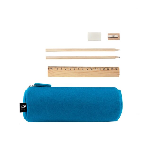 NOMAD. Multi-purpose case in recycled felt (100% rPET) with ruler, pencils, rubber and sharpener