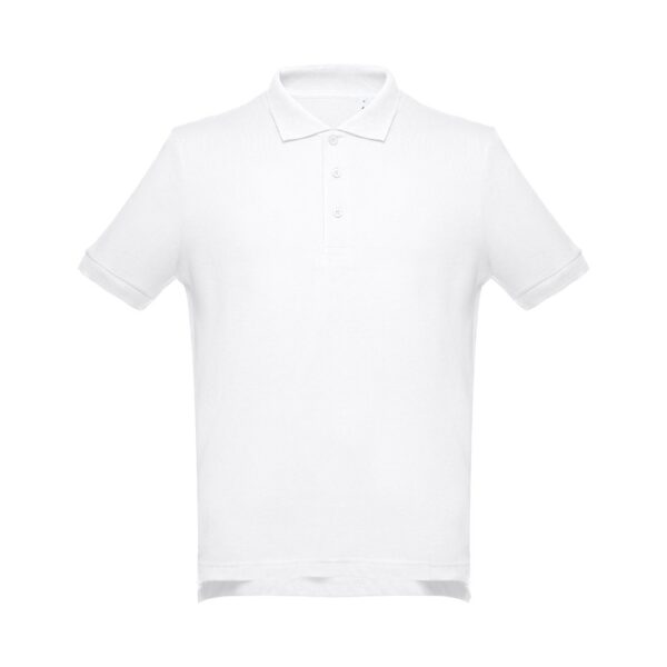 30130_106 THC ADAM WH. Men's short-sleeved cotton piqué polo shirt. White