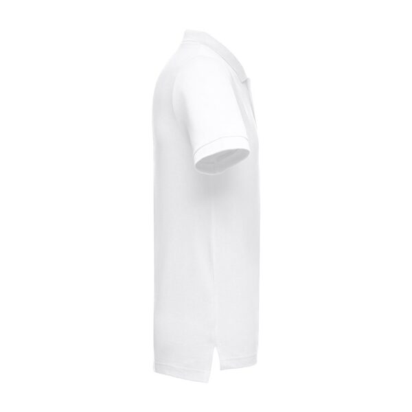 30130_106-c THC ADAM WH. Men's short-sleeved cotton piqué polo shirt. White