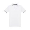 THC ROME WH. Men's Polo Shirt with contrast colour trim and buttons. White