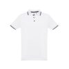 THC ROME WH. Men's Polo Shirt with contrast colour trim and buttons. White
