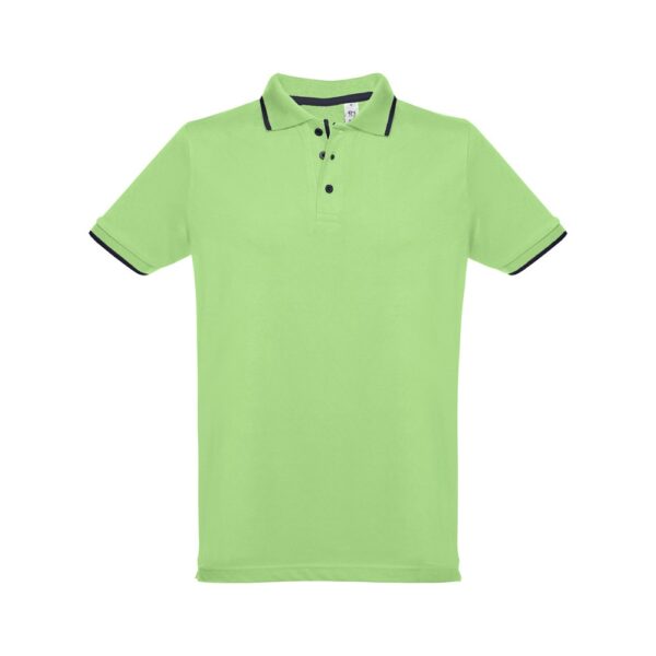 THC ROME. Men's Polo Shirt with contrast colour trim and buttons