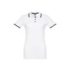 THC ROME WOMEN WH. Women's Polo Shirt with contrast colour trim and buttons