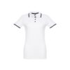 THC ROME WOMEN WH. Women's Polo Shirt with contrast colour trim and buttons